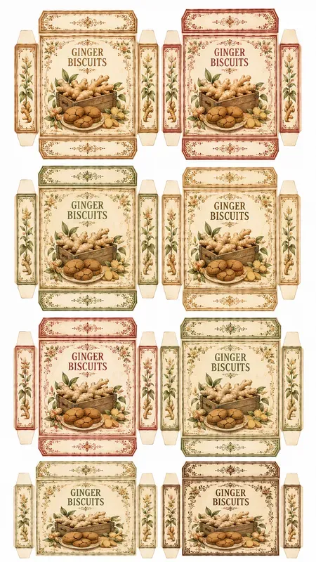 Vintage Biscuit Wrapper Cutouts Sheets