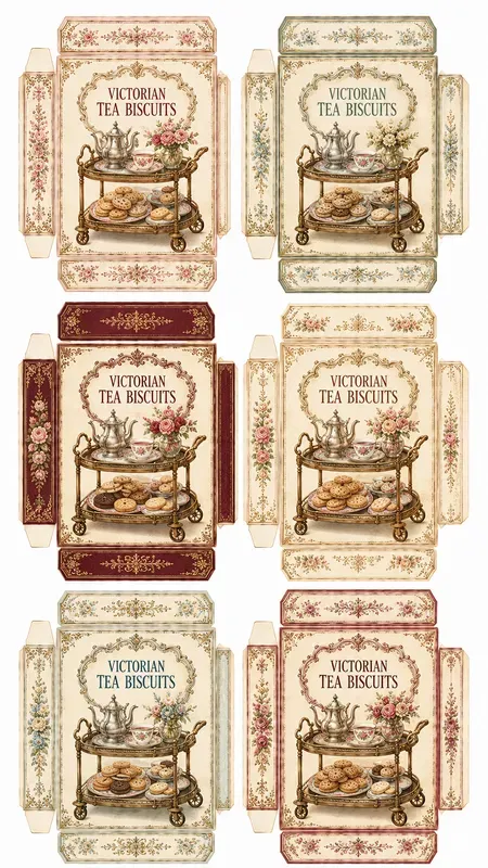 Vintage Biscuit Wrapper Cutouts Sheets
