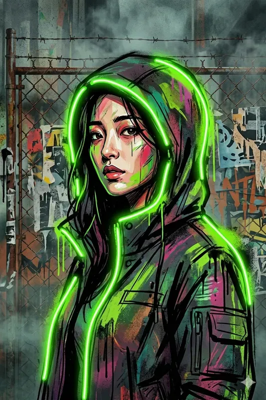 Portrait To Neon Street Art Posters