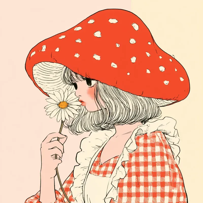 Quirky Pastel Indie Line Art