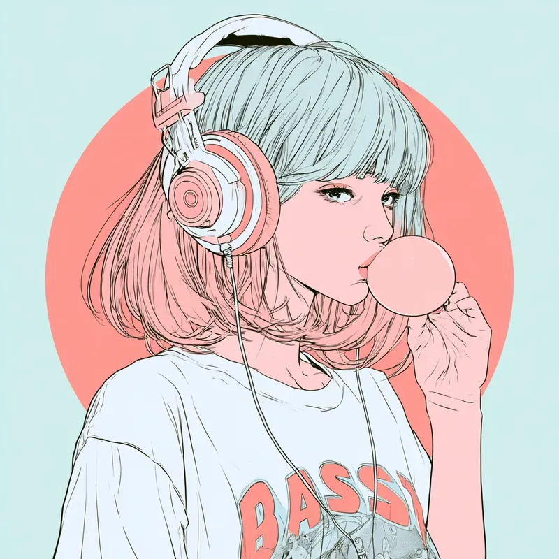 Quirky Pastel Indie Line Art