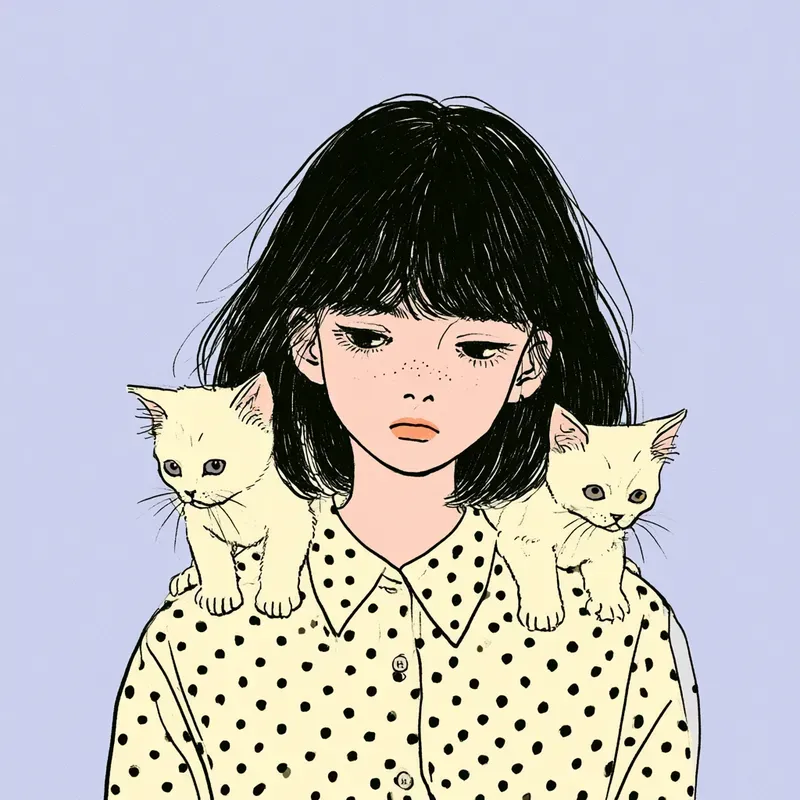 Quirky Pastel Indie Line Art