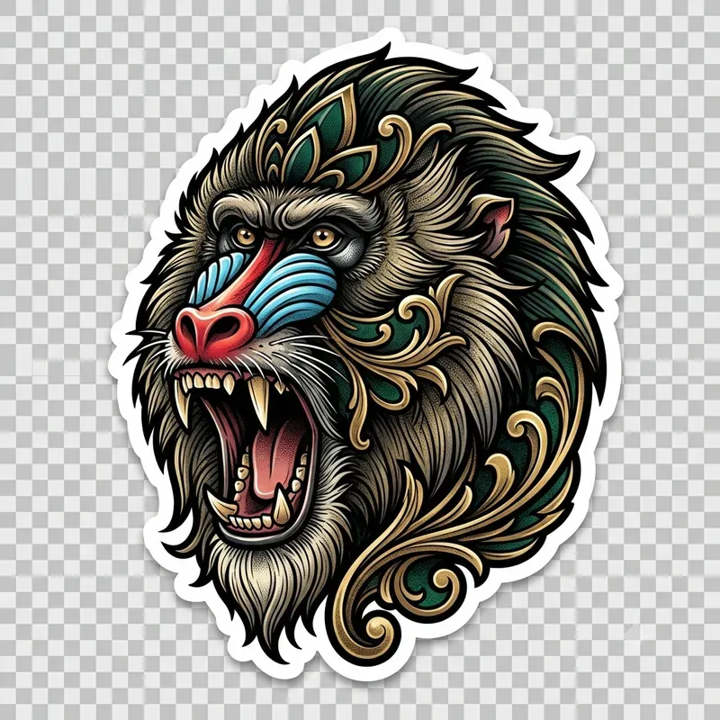 Vibrant Neotraditional Tattoo Stickers