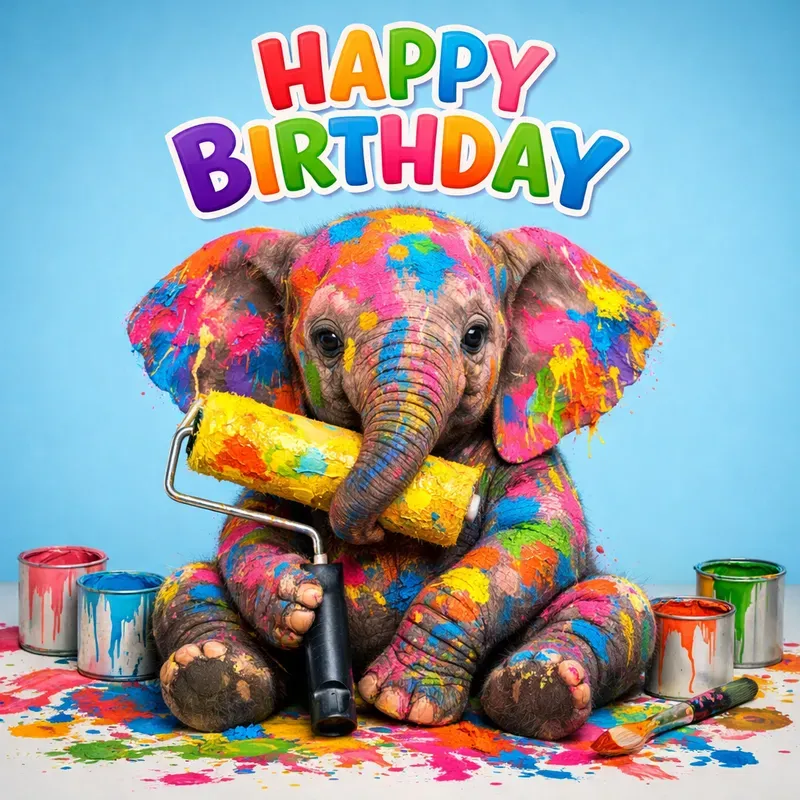 Whimsical Paintsplattered Animals
