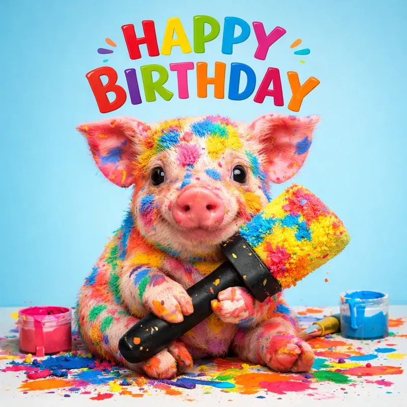 Whimsical Paintsplattered Animals