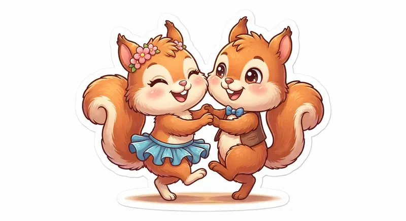 Cute Squirrel Couple Sticker Generator