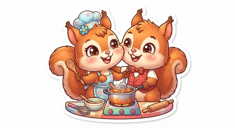 Cute Squirrel Couple Sticker Generator