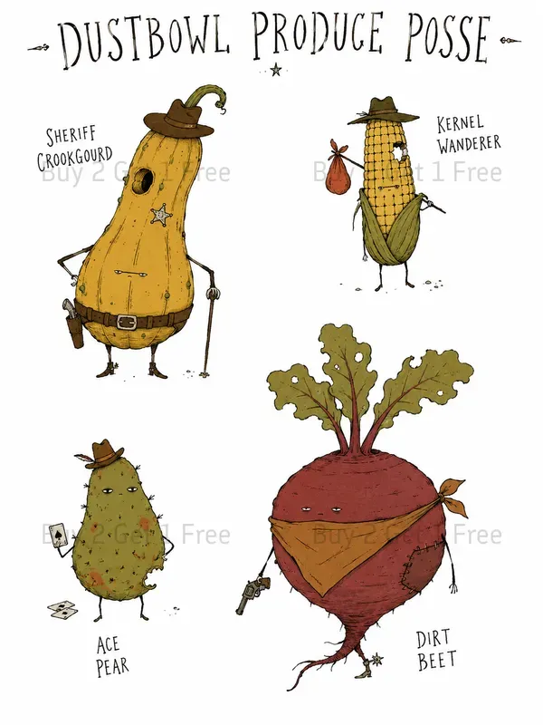 Anthropomorphic Food Character Sheets