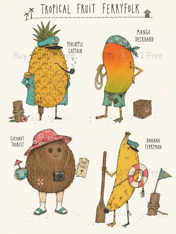 Anthropomorphic Food Character Sheets