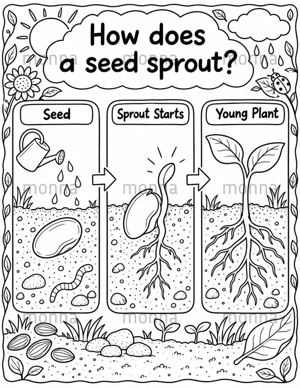 Kids Science Coloring Infographics
