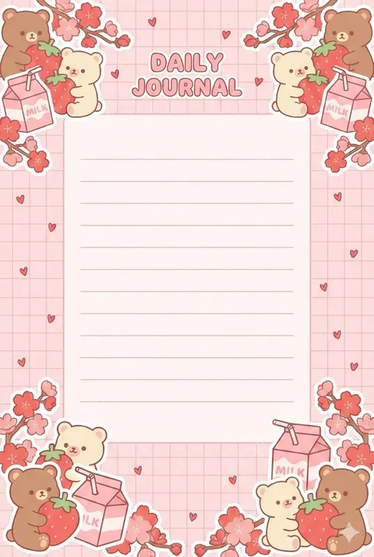 Printable Cute Korean Note Book Pages