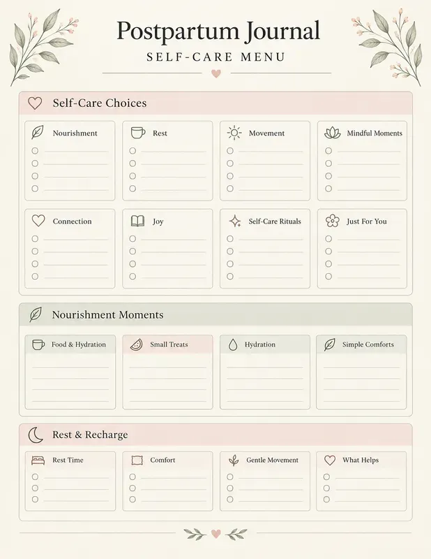 Postpartum Journal Printables