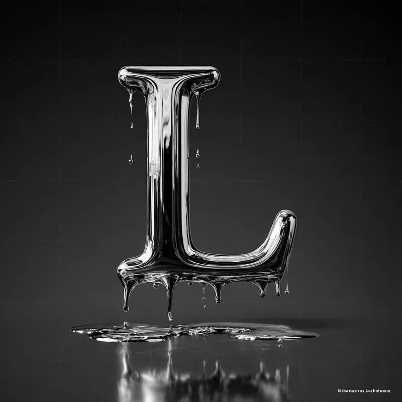 Liquid Metal Typography Letters
