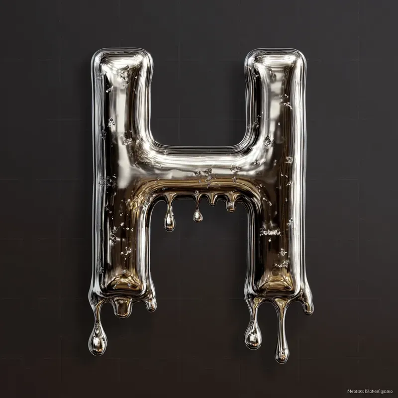 Liquid Metal Typography Letters