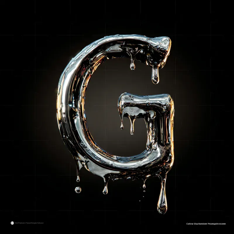 Liquid Metal Typography Letters