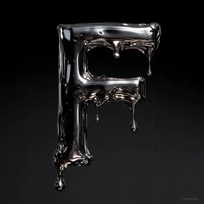 Liquid Metal Typography Letters