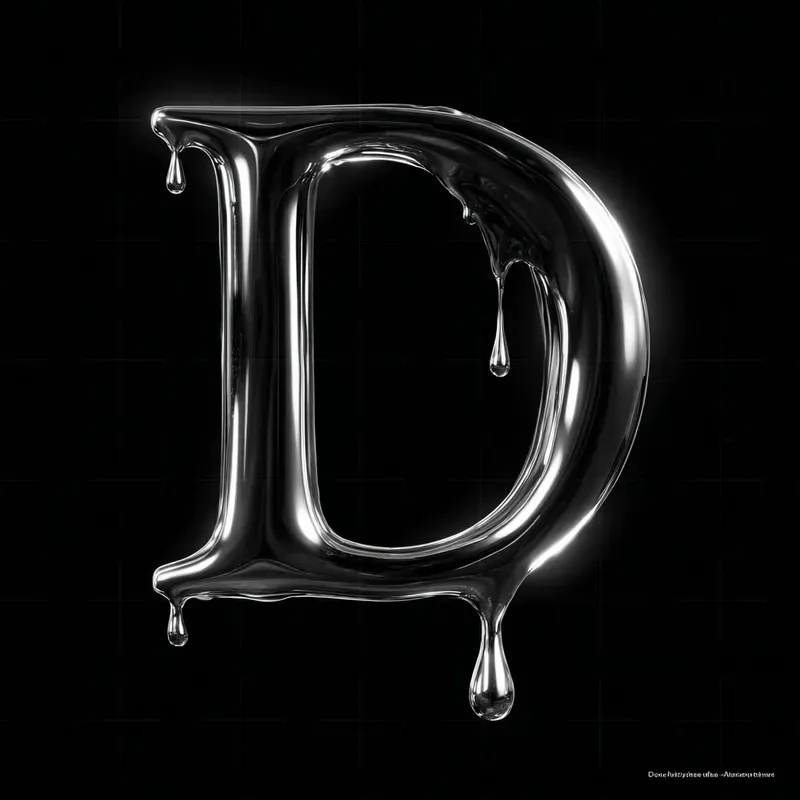 Liquid Metal Typography Letters