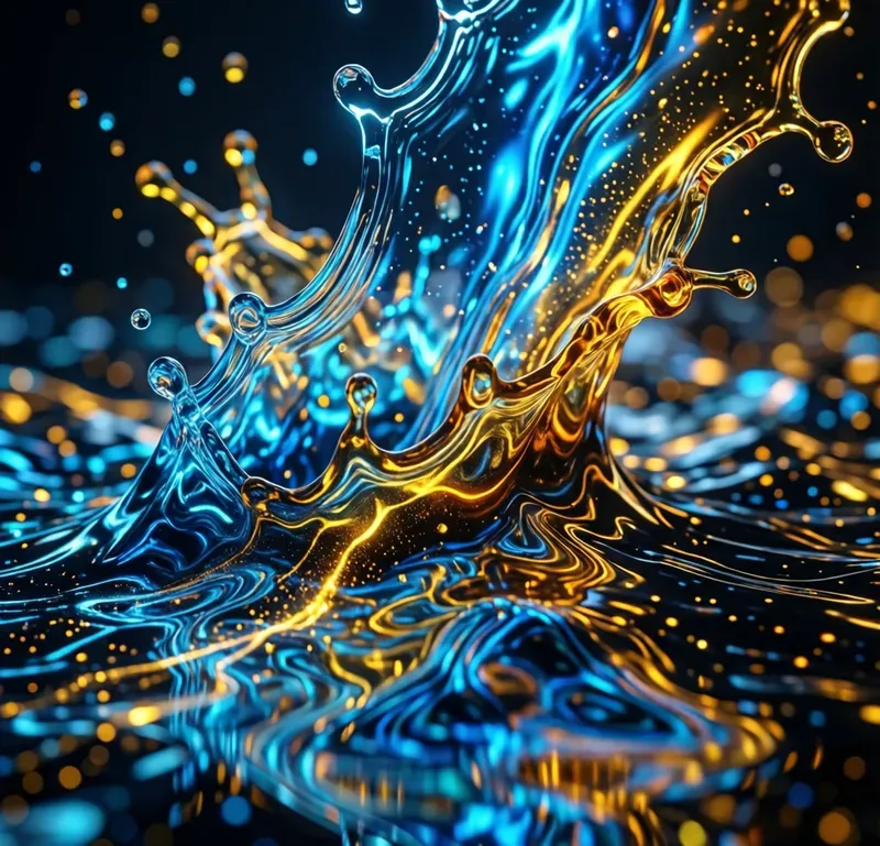 Majestic Neon Fluid Abstract Art