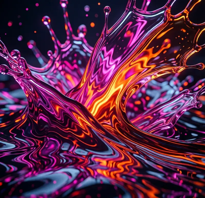Majestic Neon Fluid Abstract Art