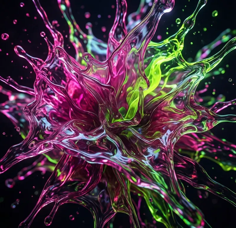 Majestic Neon Fluid Abstract Art