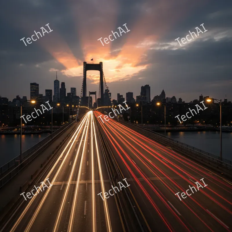 Dramatic Sunset Cityscape Art