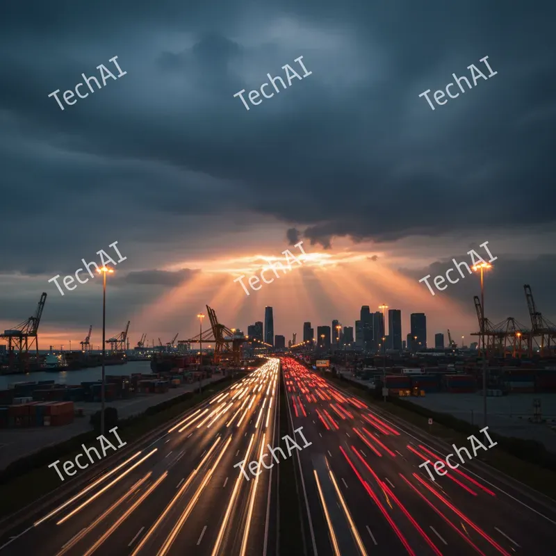 Dramatic Sunset Cityscape Art