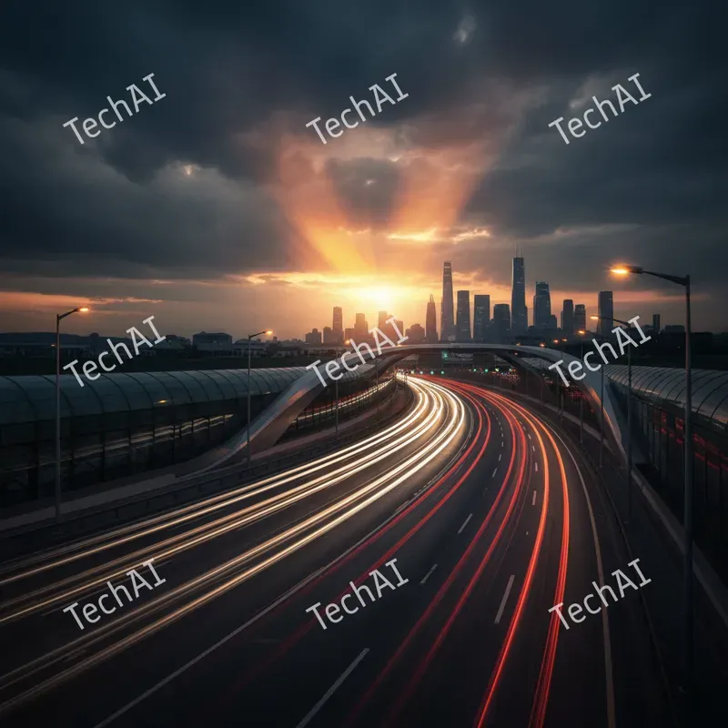 Dramatic Sunset Cityscape Art
