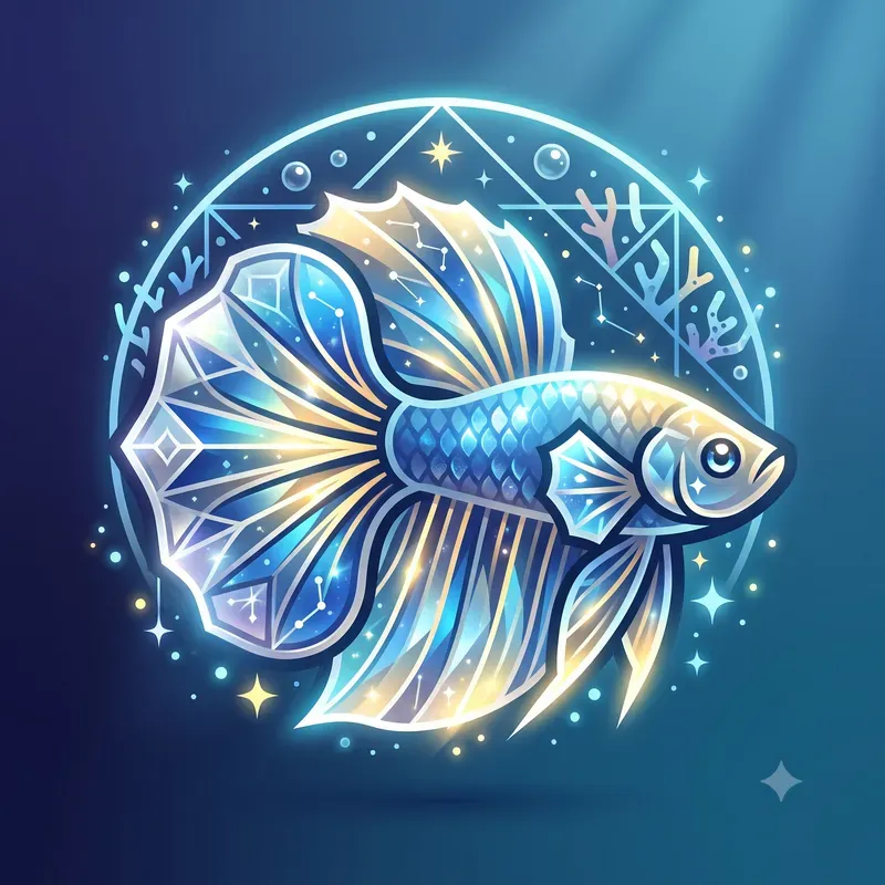 Minimalist Glowing Fish Emblems