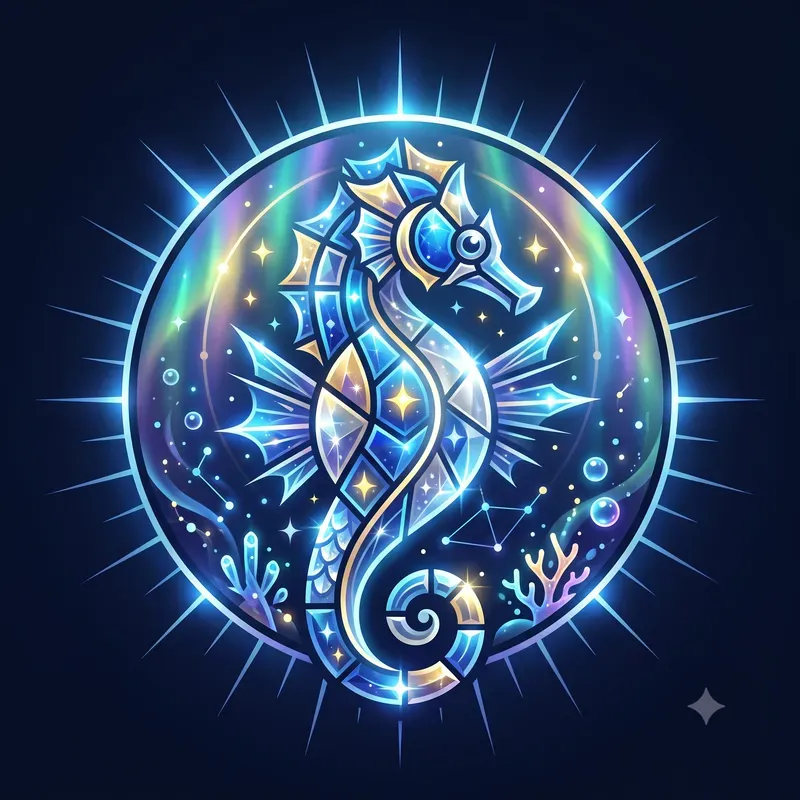 Minimalist Glowing Fish Emblems