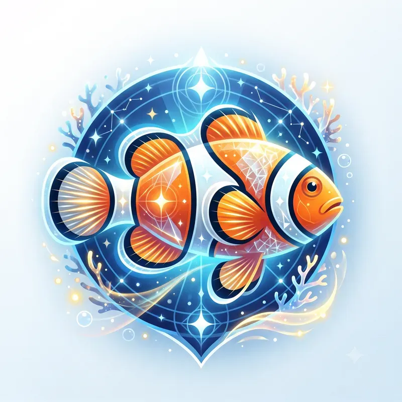 Minimalist Glowing Fish Emblems