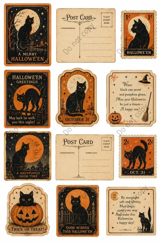 Vintage Halloween Postcard Sets