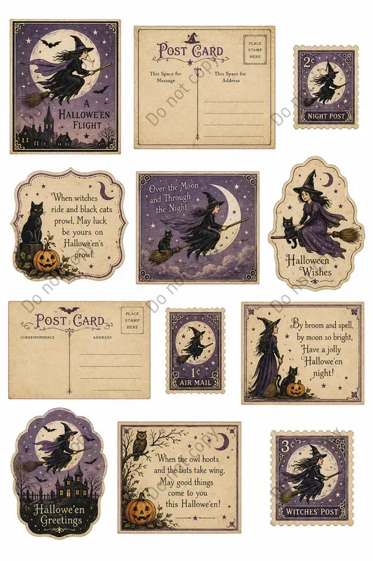 Vintage Halloween Postcard Sets