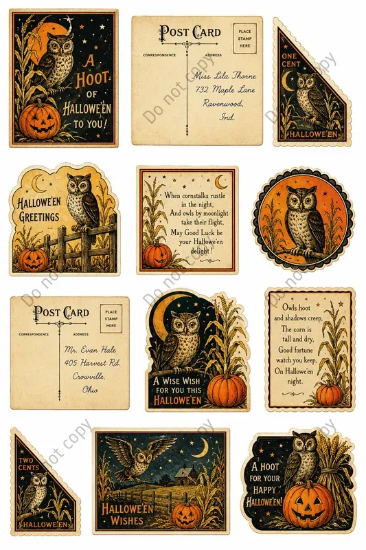 Vintage Halloween Postcard Sets