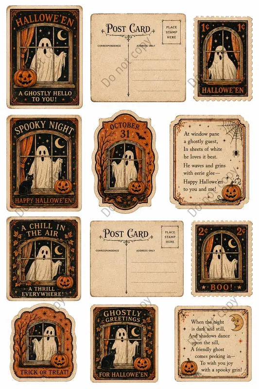 Vintage Halloween Postcard Sets