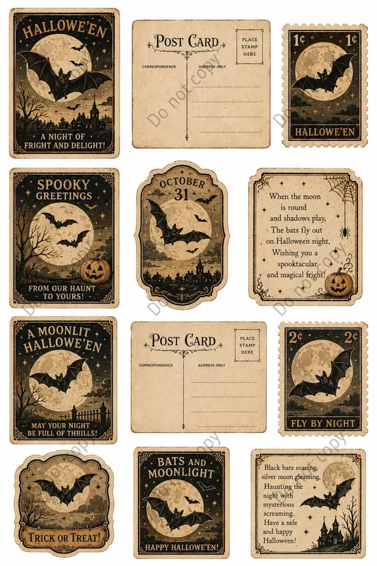 Vintage Halloween Postcard Sets