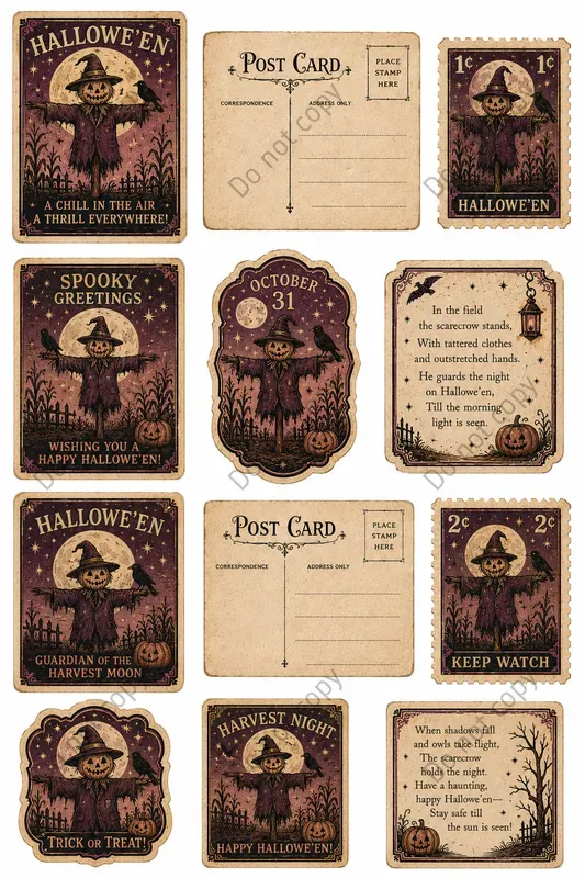 Vintage Halloween Postcard Sets