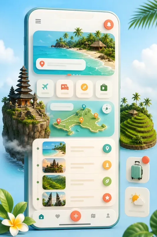 3D Travel App UI Generator
