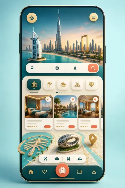 3D Travel App UI Generator