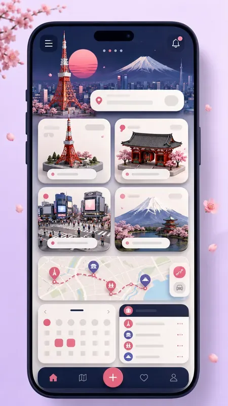 3D Travel App UI Generator