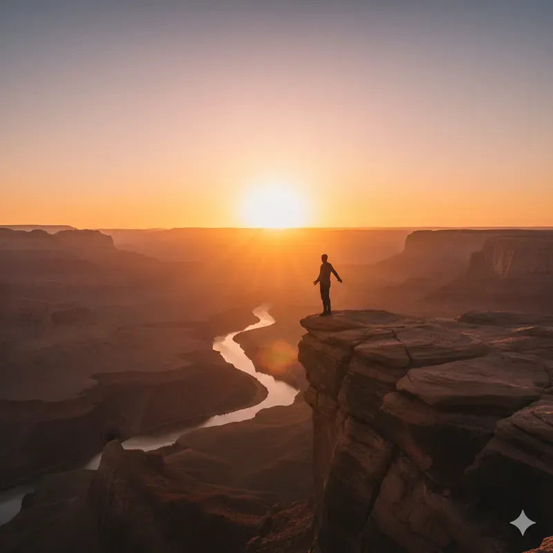 Human Silhouettes In Landscape Glows