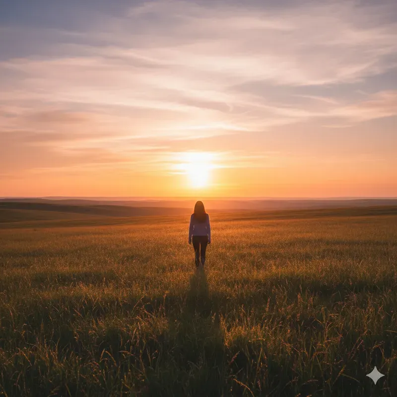 Human Silhouettes In Landscape Glows