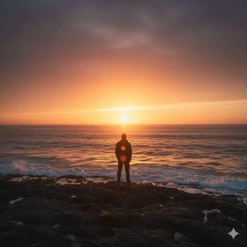 Human Silhouettes In Landscape Glows