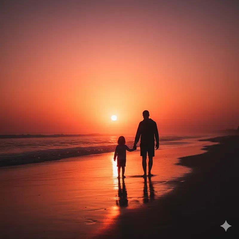 Human Silhouettes In Landscape Glows