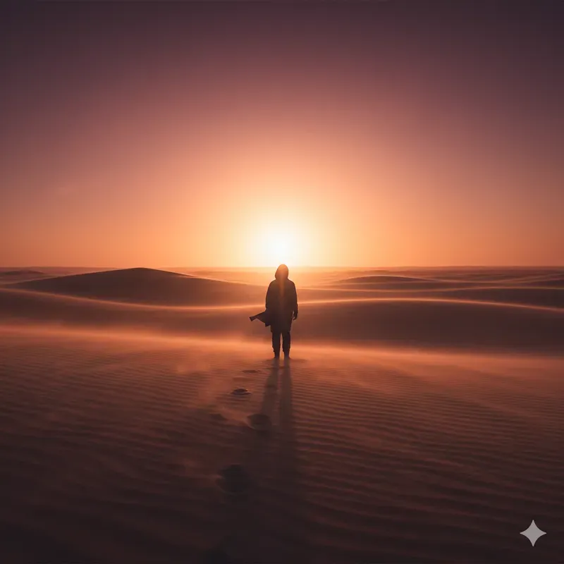 Human Silhouettes In Landscape Glows