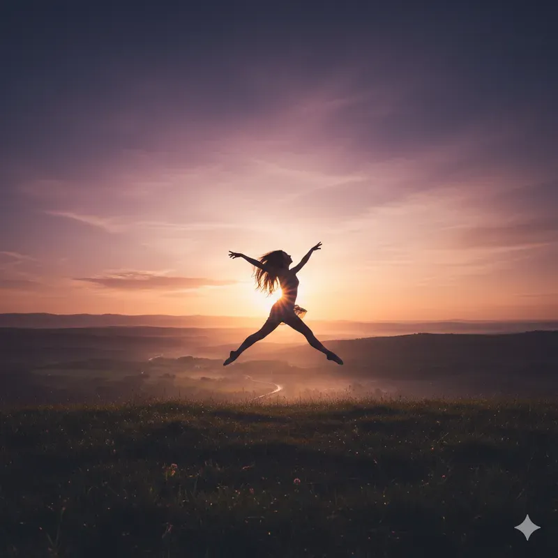 Human Silhouettes In Landscape Glows