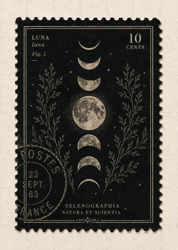 Antique Botanical Engraving Stamps