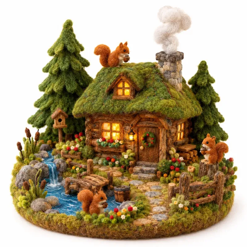 Needle Felted Miniature Dioramas