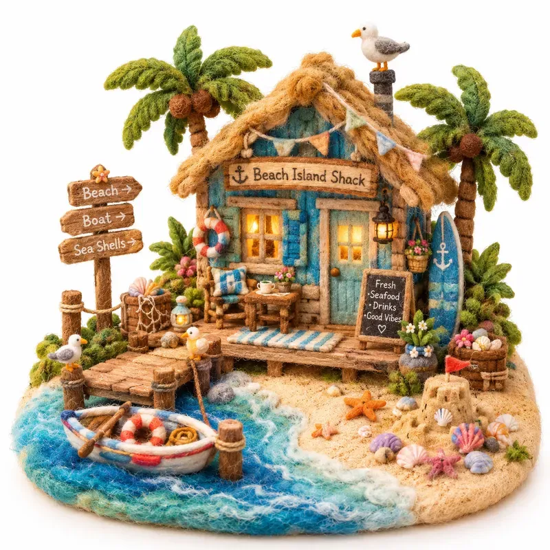Needle Felted Miniature Dioramas