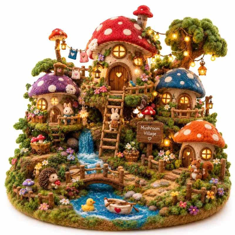 Needle Felted Miniature Dioramas