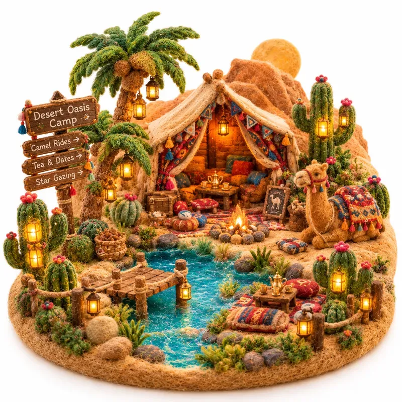 Needle Felted Miniature Dioramas